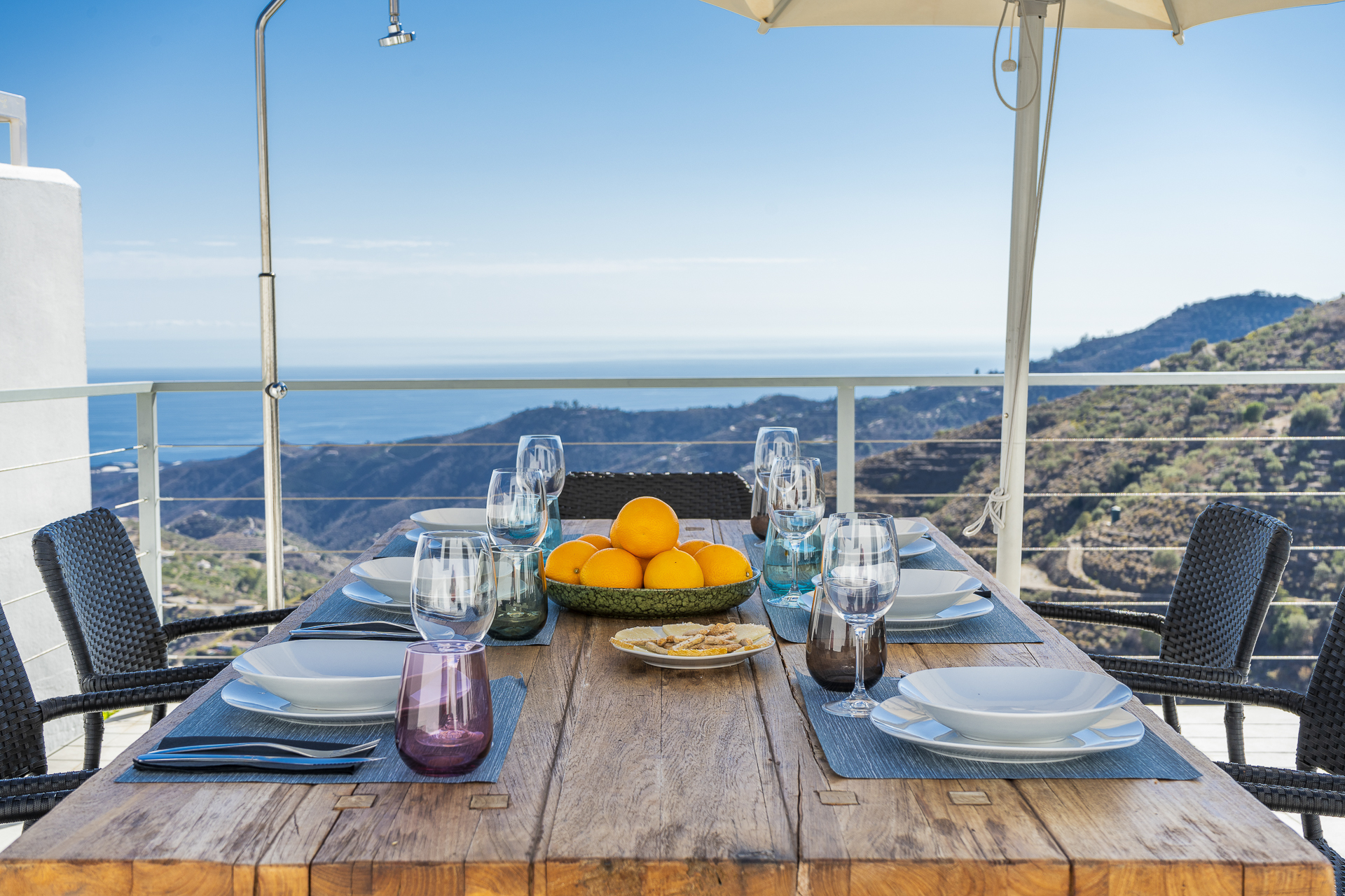 Outdoor dining with panoramic views