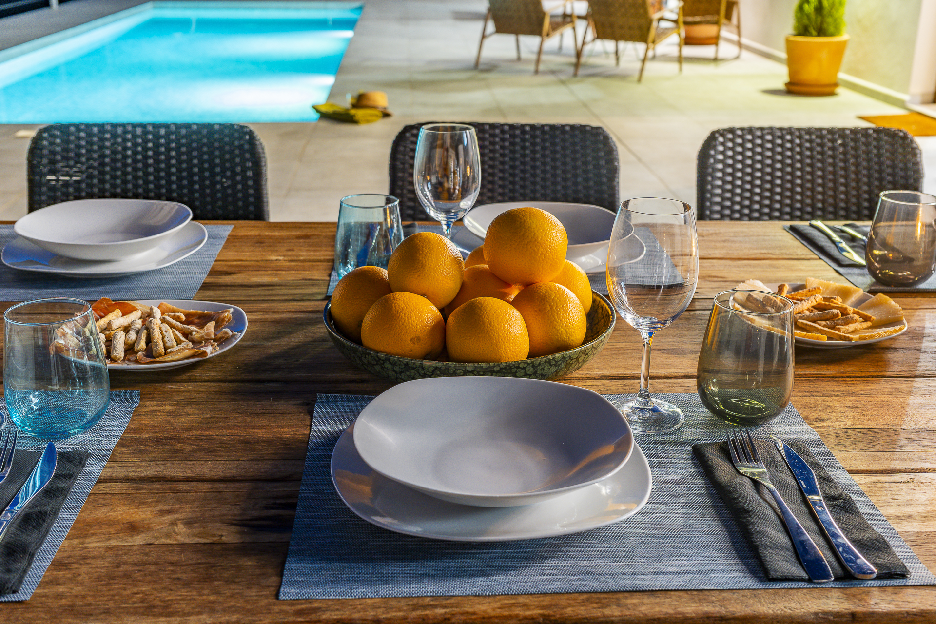 Outdoor dining at night